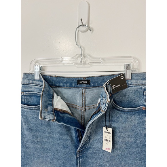 Express High Waist Distressed Skinny Jeans Size 12 - Picture 6 of 8